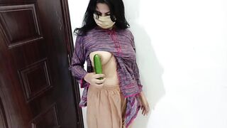 Desi College Girl Sobia Nasir Playing With Cucumber