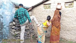 Desi step mother in law And fucked by daughter husband! Viral jobordosti sex with clear Audio outdoor Fucking
