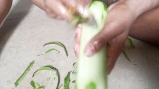 Whole CUCUMBER in My DARK pussy . Taking A Huge Cucumber in my pussy . Fucking with cucumber . Painful sex video.