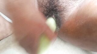 Whole CUCUMBER in My DARK pussy . Taking A Huge Cucumber in my pussy . Fucking with cucumber . Painful sex video.