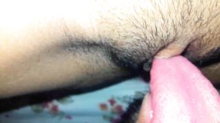 Licked Nepali pussy till the water goes to the dry asshole