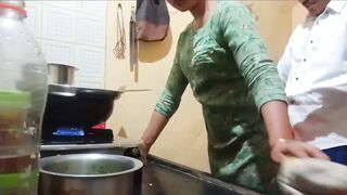 Indian hot wife got fucked while cooking in kitchen