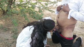 Jungle Blowjob and cum in mouth complition with village girl Kavita