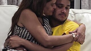 Boy behind Indian sex scene shakes his cock in front of girls