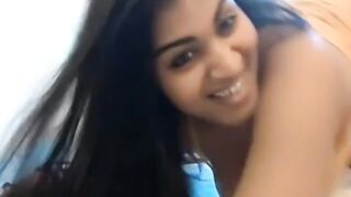 Chubby Desi girl striptease and dildo