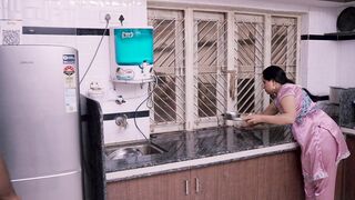 Hot Indian sister-in-law, seduced by young boy, gets a hard cock