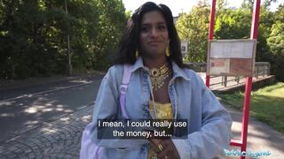 Public Agent - Indian Student got my cumshot down her sweet Desi titties